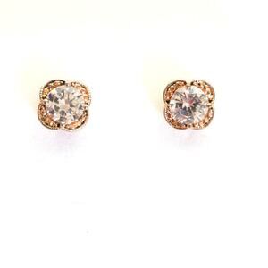 Vintage Avon Signature Brilliance CZ Rose Gold Stunning Bridal Wedding Earrings